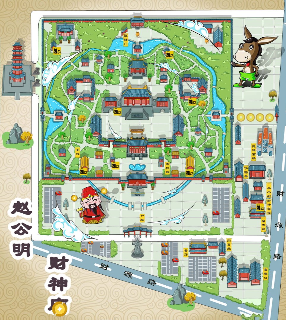彬县寺庙类手绘地图